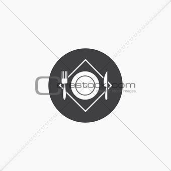 Vector illustration sign with fork and knife