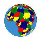 Africa on political model of Earth