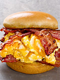 rustic american bacon egg and cheese sandwich