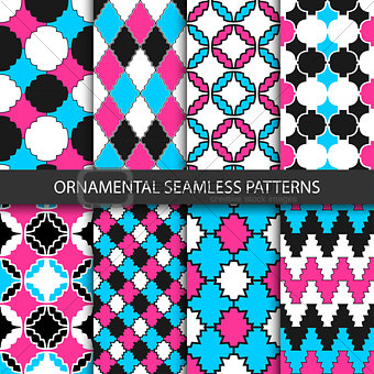 Colorful ornamental patterns - seamless.