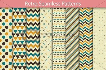 Retro patterns - seamless vector collection.