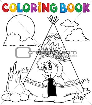 Coloring book Indian theme image 3