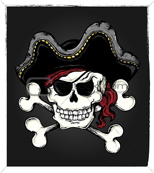 Vintage pirate skull theme 3