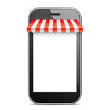 Mobile Phone with Red Awning