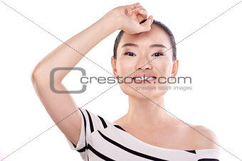 Chinese woman posing in studio