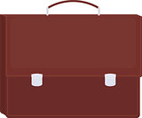 Brown briefcase icon vector