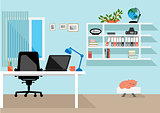 Creative home freelance desktop workspace.