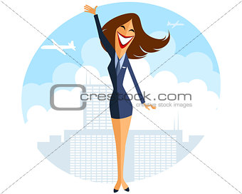 Stewardess in airport