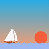 Sailing Boat with Sunset