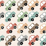 Vintage background with cartoon cars