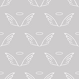 Angel wings gray sketch pattern