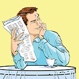 man newspaper Breakfast coffee table