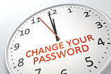 clock with text change your password
