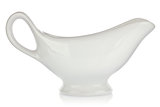 White porcelain sauceboat for sauce or cream