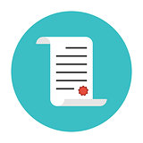 Paper scroll icon flat