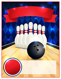 Blank Bowling Flyer Template Illustration
