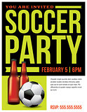 Soccer Party Flyer Template Illustration