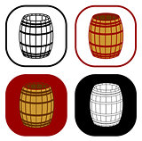 Wooden barrel icon