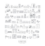 Furniture flat icons grey