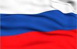Russian flag waving in the wind. High quality illustration.