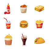 Fast Food Items Set