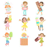 Kids With Giant Sweets Collection