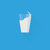 Milk glass icon, minimal flat design