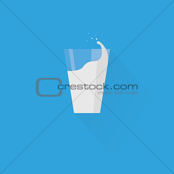 Milk glass icon, minimal flat design