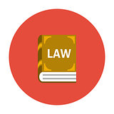 Law book icon flat