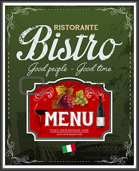 Vintage italian restaurant menu and poster design