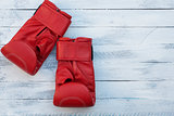 pair of red boxing gloves