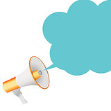 Megaphone with Sheesh Megaphone and Speech Bubble Vector