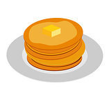 Breakfast Sweet Pancake Icon in Modern Flat Style Vector Illustr