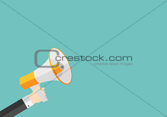 Hand with Megaphone and Place for Your Text Vector Illustration