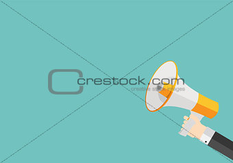 Hand with Megaphone and Place for Your Text Vector Illustration
