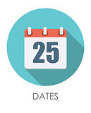 Dates Flat Icon with Long Shadow. Vector Illustration