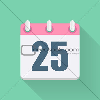 Dates Flat Icon with Long Shadow. Vector Illustration