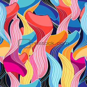 Seamless graphic pattern of waves 