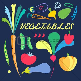 Bright background with colored vegetables