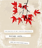 Card with autumn leaves