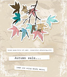 Card with autumn leaves.