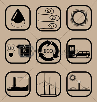 Ecology simple icon set