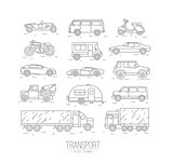 Flat transport icons