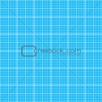 White graph grid on cyan paper seamless pattern