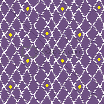 Brush stroke seamless purple mesh pattern.
