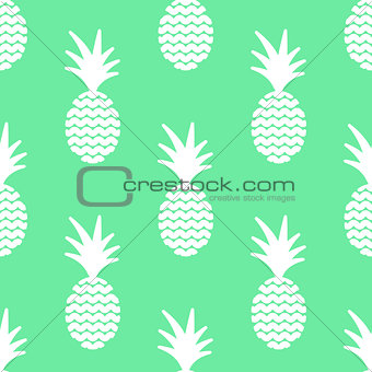 Pineapple simple vetor seamless background. Textile pattern.