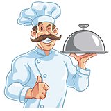 Healthy Fit Muscly Chef Serving Food