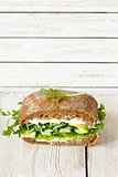 Healthy green sandwich.