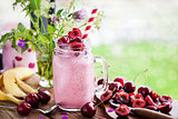 Fresh homemade healthy berry smoothie