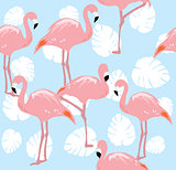 Flamingos Seamless Background